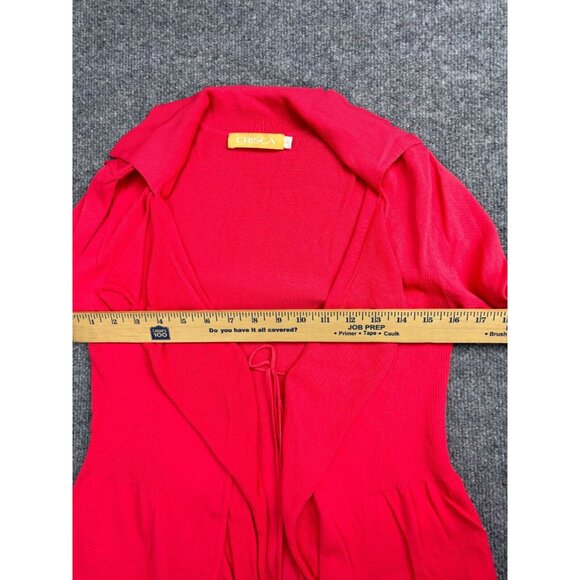 Crisca Cardigan Women's Small Pink Long Sleeve Tie Front Lightweight - Picture 5 of 7